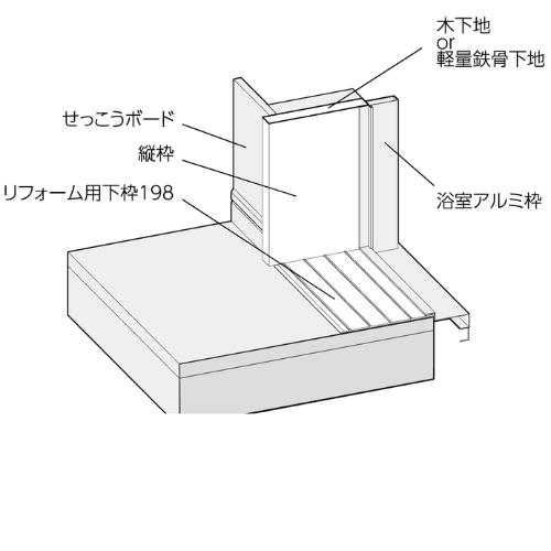 戸建住宅用 FL 樹脂開口枠 参考納まり図