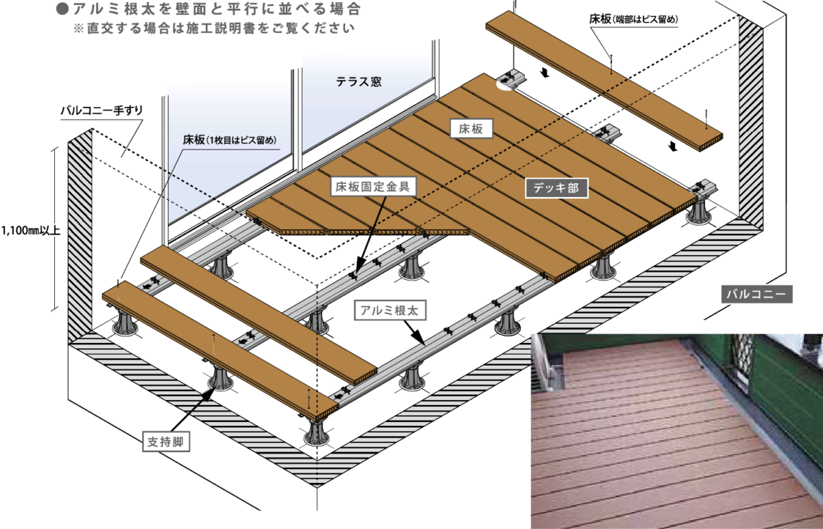 ソライエデッキAS(バルコニータイプ)シリーズ 施工方法 接着工法 施工方法