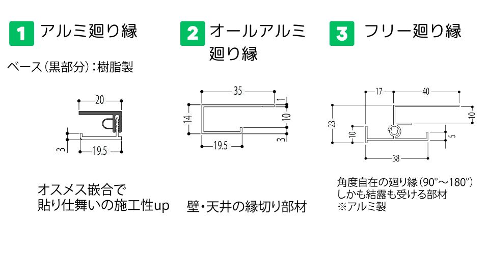 アルミ系バスパネル 部材一覧 部材一覧